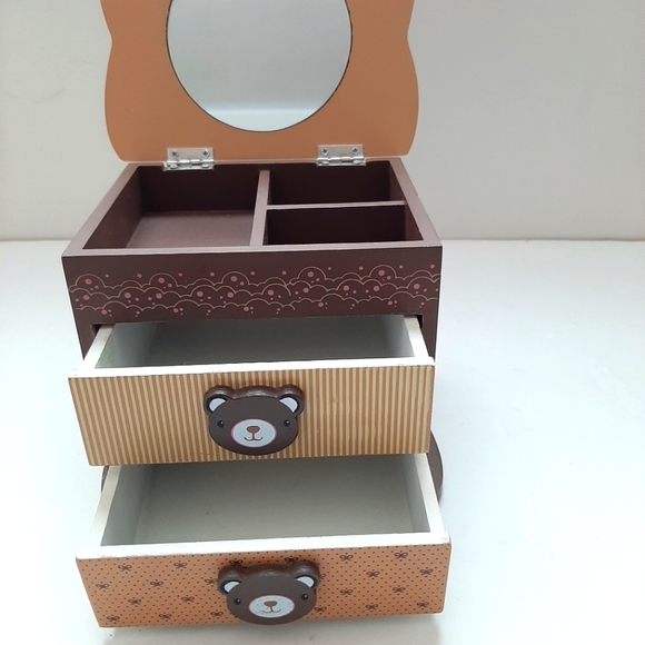 Girl's Bear Wooden Jewelry Box - Picture 5 of 10